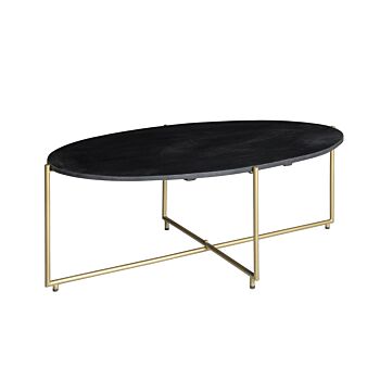 Livingfurn Anthony ovale salontafel mangohout zwart 110x40x40cm