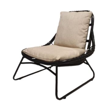 Livingfurn Bowi fauteuil rotan zwart