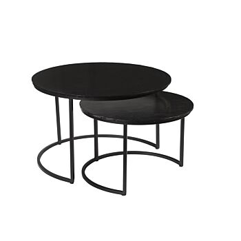 Livingfurn Cast Iron salontafelset rond 70cm zwart