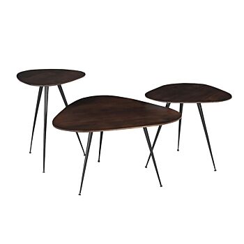 Livingfurn Brix Loua salontafels bruin - set van 3