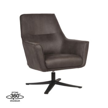 Label51 Tod fauteuil microfiber antraciet 