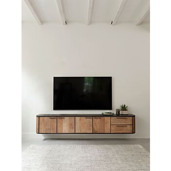 DTP Home Soho hangend tv-meubel teakhout 230cm