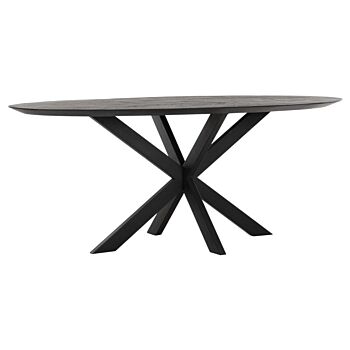 DTP Home Timeless Black eettafel ovaal teakhout zwart 200x100x78cm