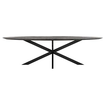 DTP Home Timeless Black eettafel ovaal teakhout zwart 280x120x78cm