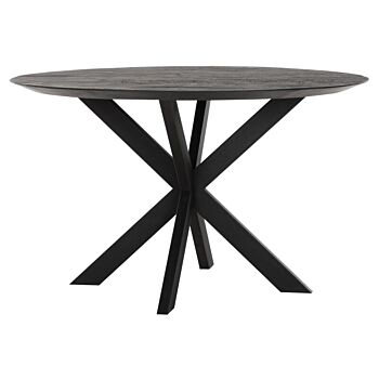 DTP Home Timeless Black eettafel rond teakhout zwart 130x130x78cm