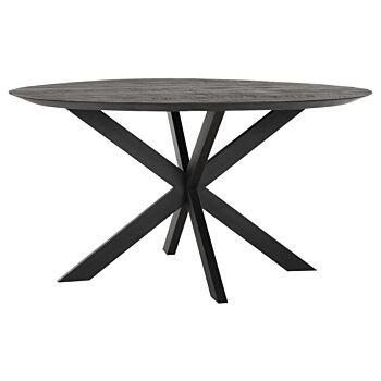 DTP Home Timeless Black eettafel rond teakhout zwart 150x150x78cm