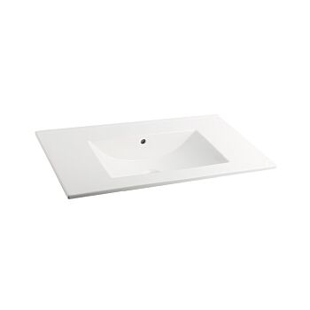 Fontana Latina keramische wastafel zonder kraangat 100cm wit glans