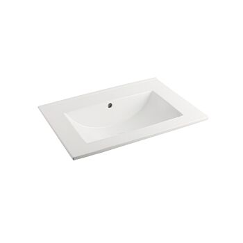 Fontana Latina keramische wastafel zonder kraangat 60cm wit glans