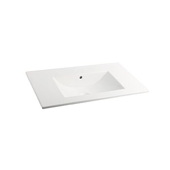 Fontana Latina keramische wastafel zonder kraangat 80cm wit glans