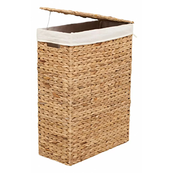 Home Delight wasmand Fishbone waterhyacinth 43x58cm naturel - set van 2