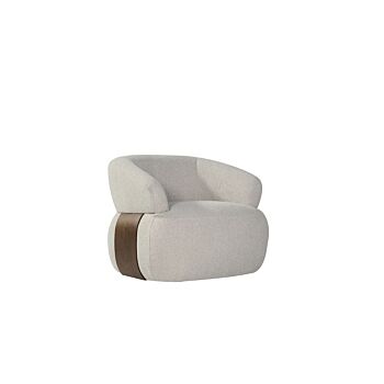 Label51 Valenza fauteuil beige met walnoot hout