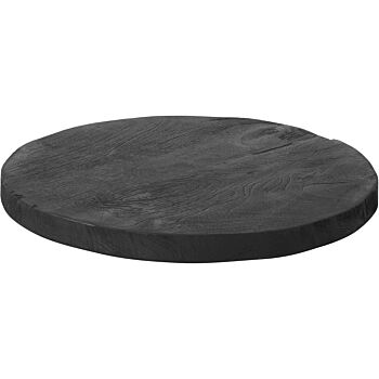 Must Living Display ronde plank teakhout zwart 40cm