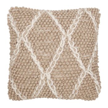 Must Living Princess kussen beige/ivoor wol 45x45cm