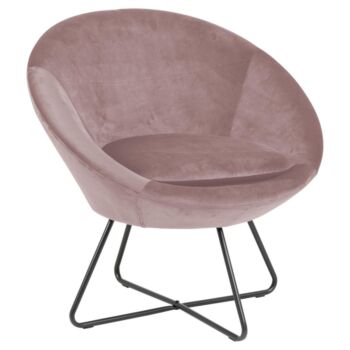 Noorlicht Chloe fauteuil vic meubelstof oudroze