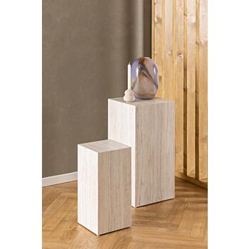 Noorlicht Demy bijzettafel beige marmer - set van 2