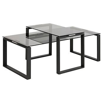 Noorlicht Fedde salontafel rookglas 115x70x45cm - set van 2