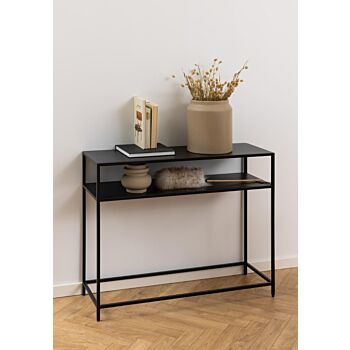 Noorlicht Giel sidetable metaal zwart 100x35x79cm