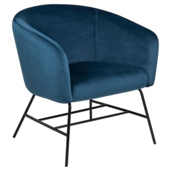 Noorlicht Holly fauteuil vic meubelstof donkerblauw