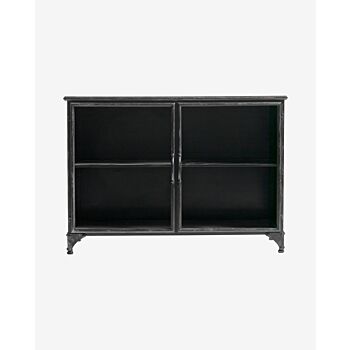 Nordal Downtown zwart metalen lage kast met 2 deuren 104x35x74cm