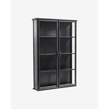 Nordal Downtown zwart metalen wandkast 80x20x121cm