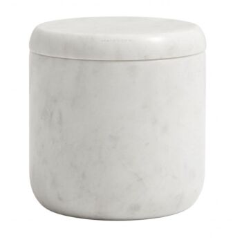 Nordal Jar pot met deksel wit marmer 10x10cm