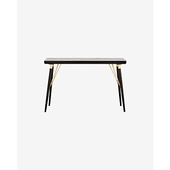 Nordal Liscia zwarte sidetable met gouden details 120x40x77cm