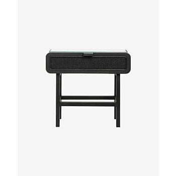 Nordal Merge sidetable zwart rotan 90x35x80cm