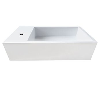 Saniclear Alaska fontein solid surface 40x22cm met kraangat links