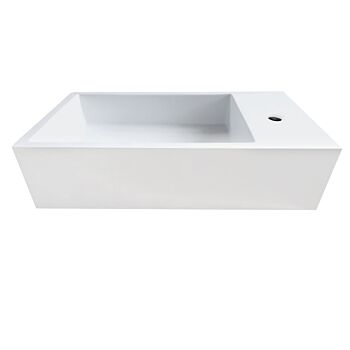 Saniclear Alaska fontein solid surface 40x22cm met kraangat rechts