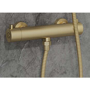 Saniclear Brass thermostatische douchekraan messing geborsteld