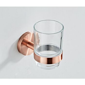 Saniclear Copper houder met glas geborsteld koper