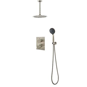 Saniclear Exclusive inbouw regendouche met hoofddouche 20cm, plafondarm en 3 standen handdouche RVS