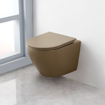 Saniclear Itsie randloos toilet met softclose zitting taupe