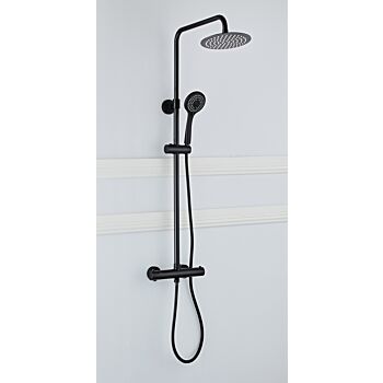 Saniclear Nero opbouw regendouche met hoofddouche 20cm en 3 standen handdouche zwart mat