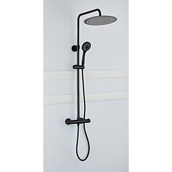 Saniclear Nero opbouw regendouche met hoofddouche 30cm en 3 standen handdouche zwart mat