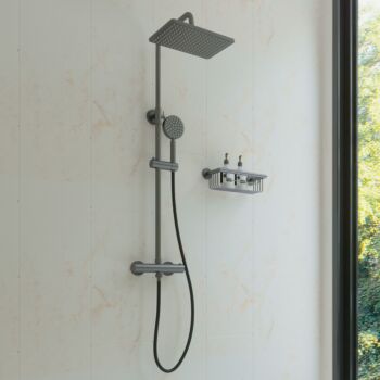 Saniclear Vision Pro opbouw regendouche gunmetal - verouderd ijzer