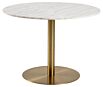 Product afbeelding van: Noorlicht Dewi ronde eettafel wit marmer met messing poot 105x75cm