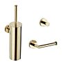 Product afbeelding van: Saniclear Dorado toiletaccessoire set met toiletborstel, haak en rolhouder goud glans