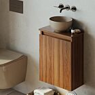 Product afbeelding van: Fontana Bano toiletmeubel 40cm walnoot met waskom taupe