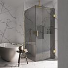 Product afbeelding van: Saniclear Modern Brass douchecabine rookglas 120x80cm messing geborsteld